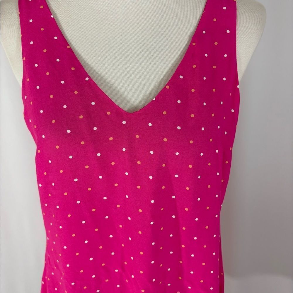 NWT LOFT Fuchsia Sundress with Polka Dots